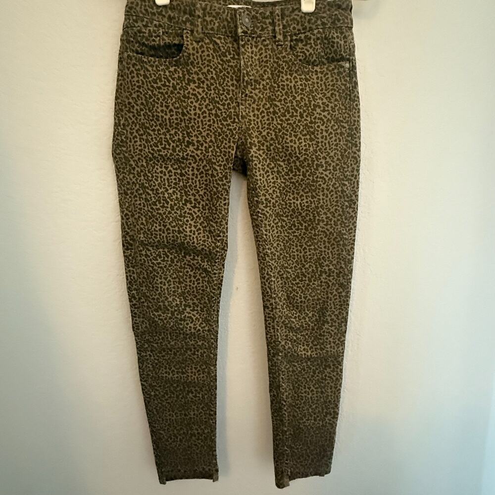Zara Z1975 Denim Women's Brown Cheetah Print Logo Tag Denim Jeans Casual Size 4